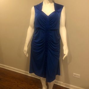 Miss Tina Royal Blue Ruched Dress Size 3X